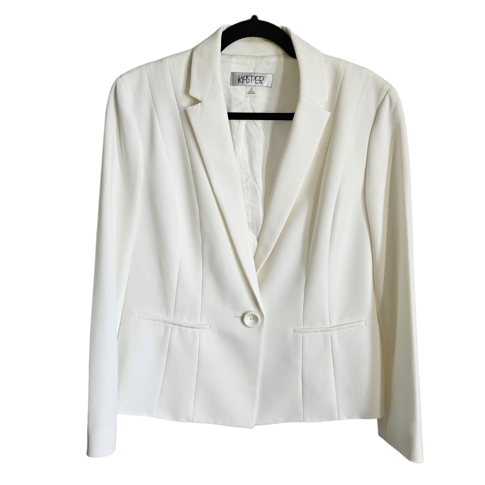 Kasper Ivory Crepe Blazer 12